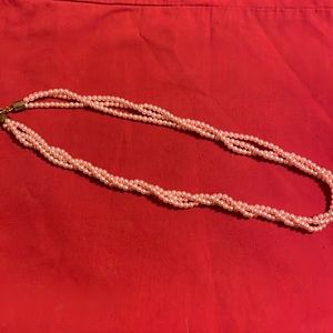 Parkland 3 strain pink beaded necklace